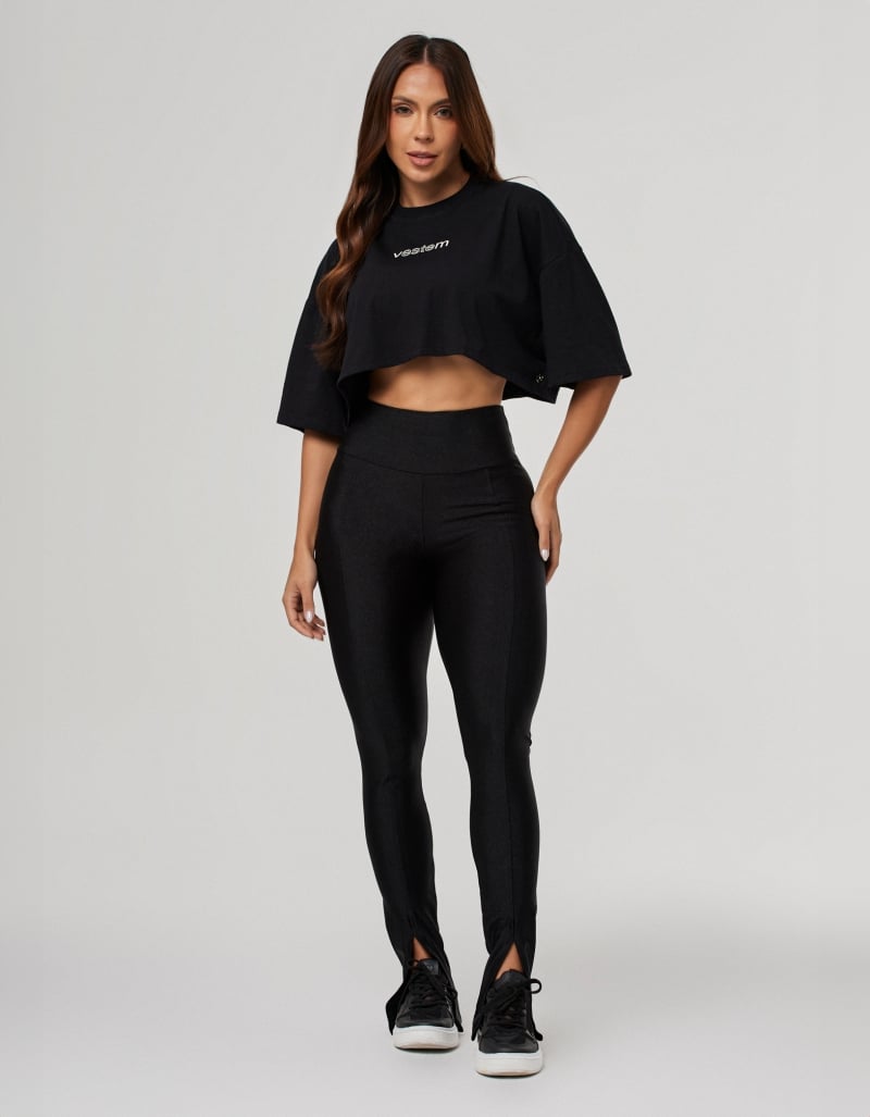 Luxe Black Slit Legging