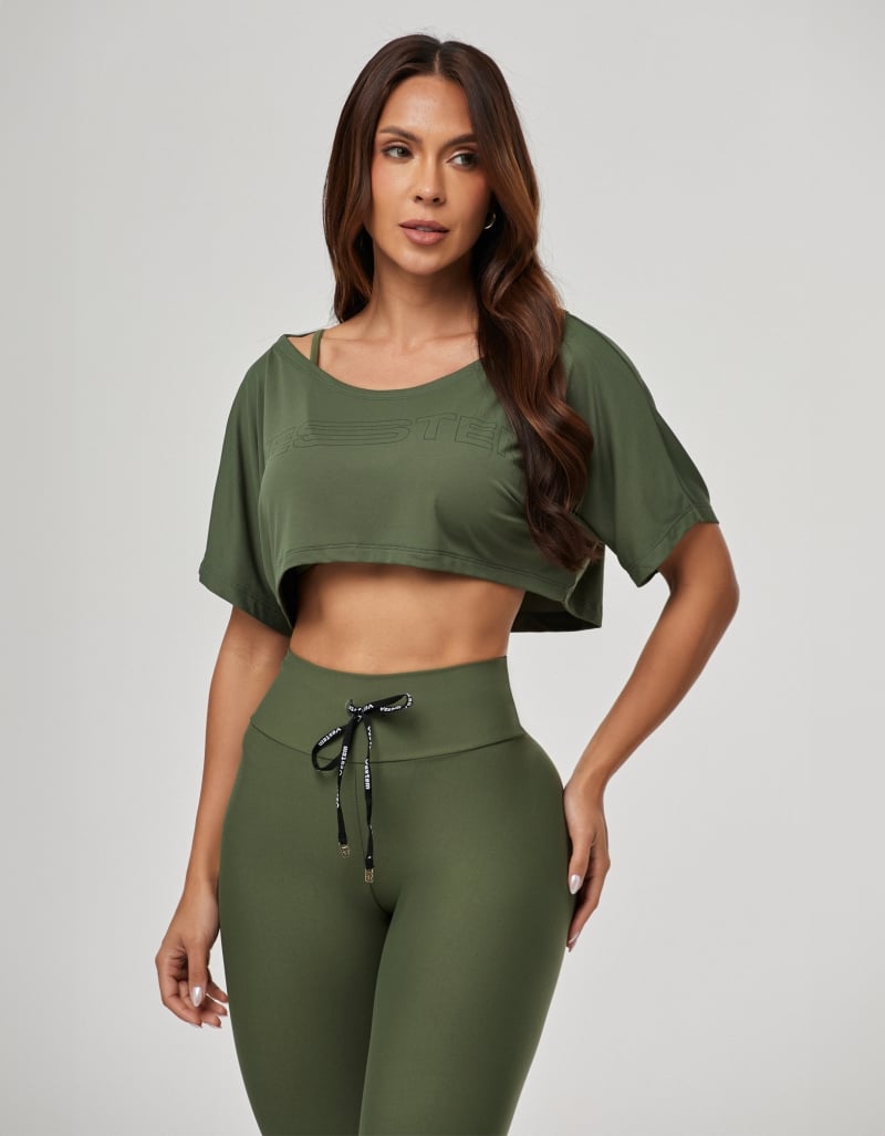 Dry Fit Short Sleeve T-Shirt Set – Green Croco