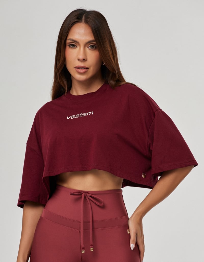 Women's Cropped T-Shirt Legacy – Liquor Red