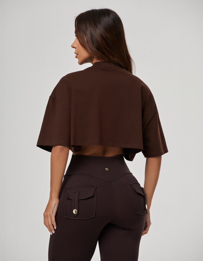 Legacy Women’s Cropped T-Shirt – Brown Mousse