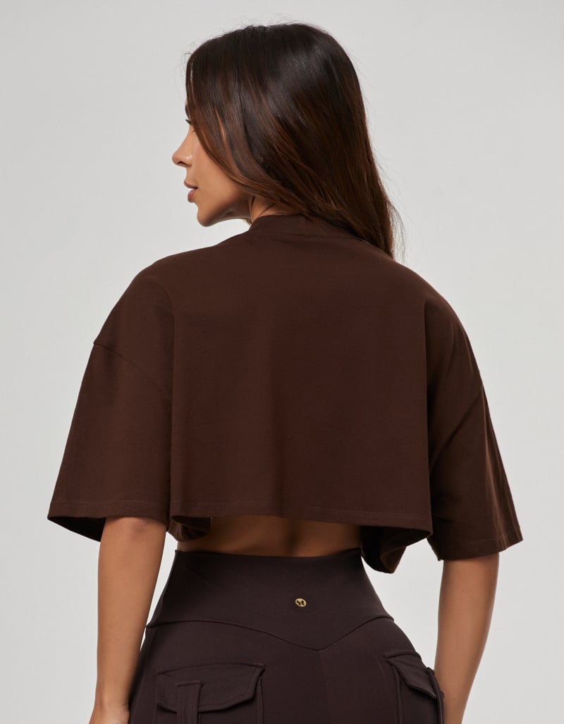 Legacy Women’s Cropped T-Shirt – Brown Mousse