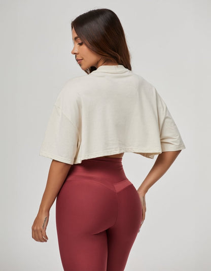 Legacy Women’s Cropped T-Shirt – Beige Luna