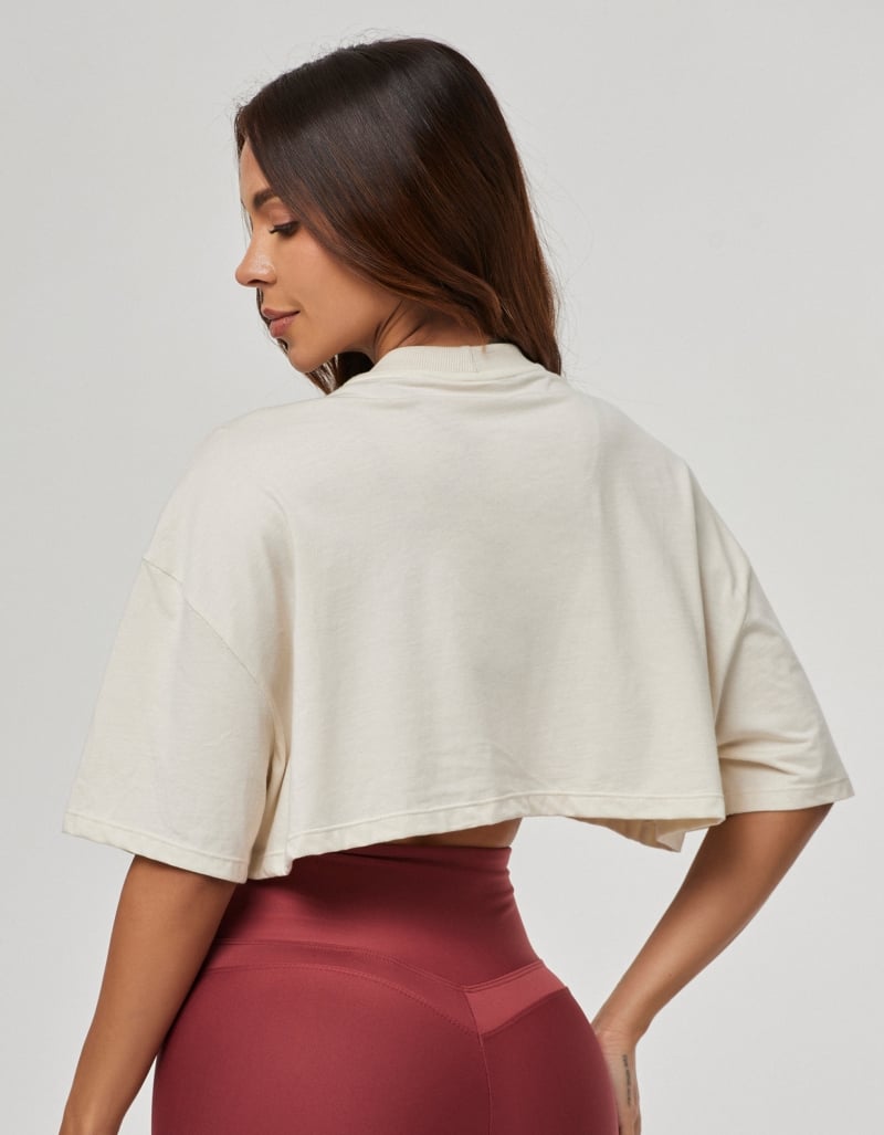 Legacy Women’s Cropped T-Shirt – Beige Luna