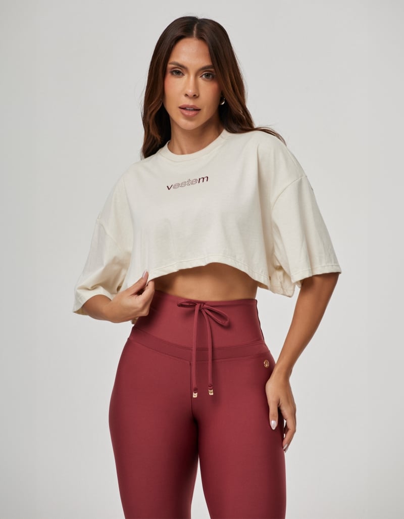 Legacy Women’s Cropped T-Shirt – Beige Luna