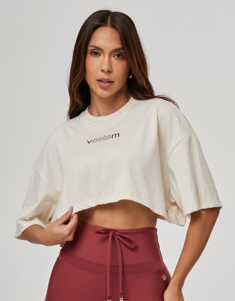 Legacy Women’s Cropped T-Shirt – Beige Luna