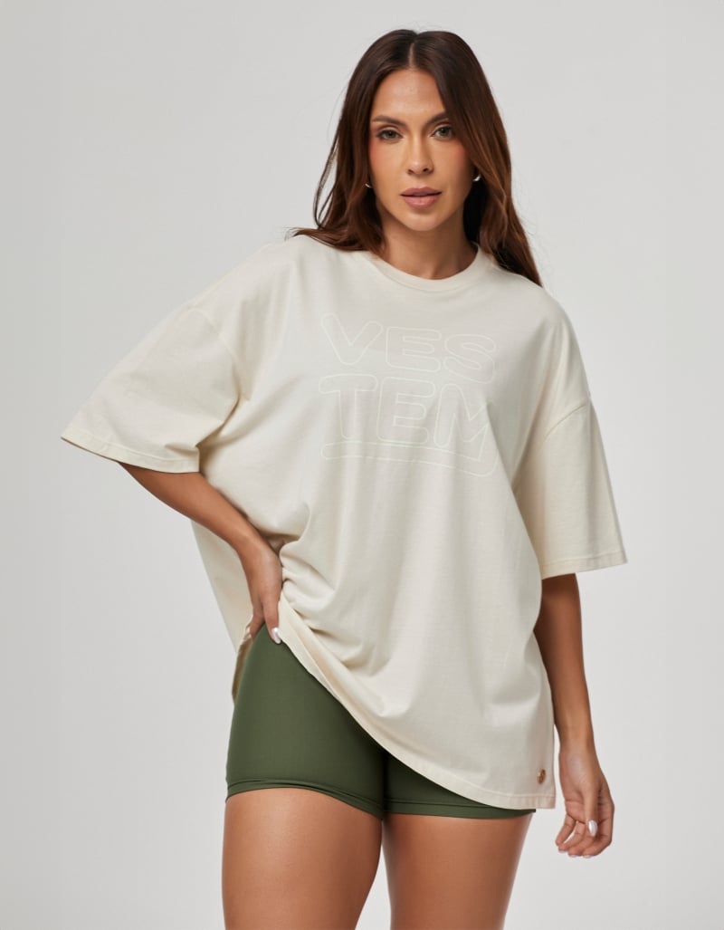 Women's Oversized T-Shirt Legacy Beige Luna