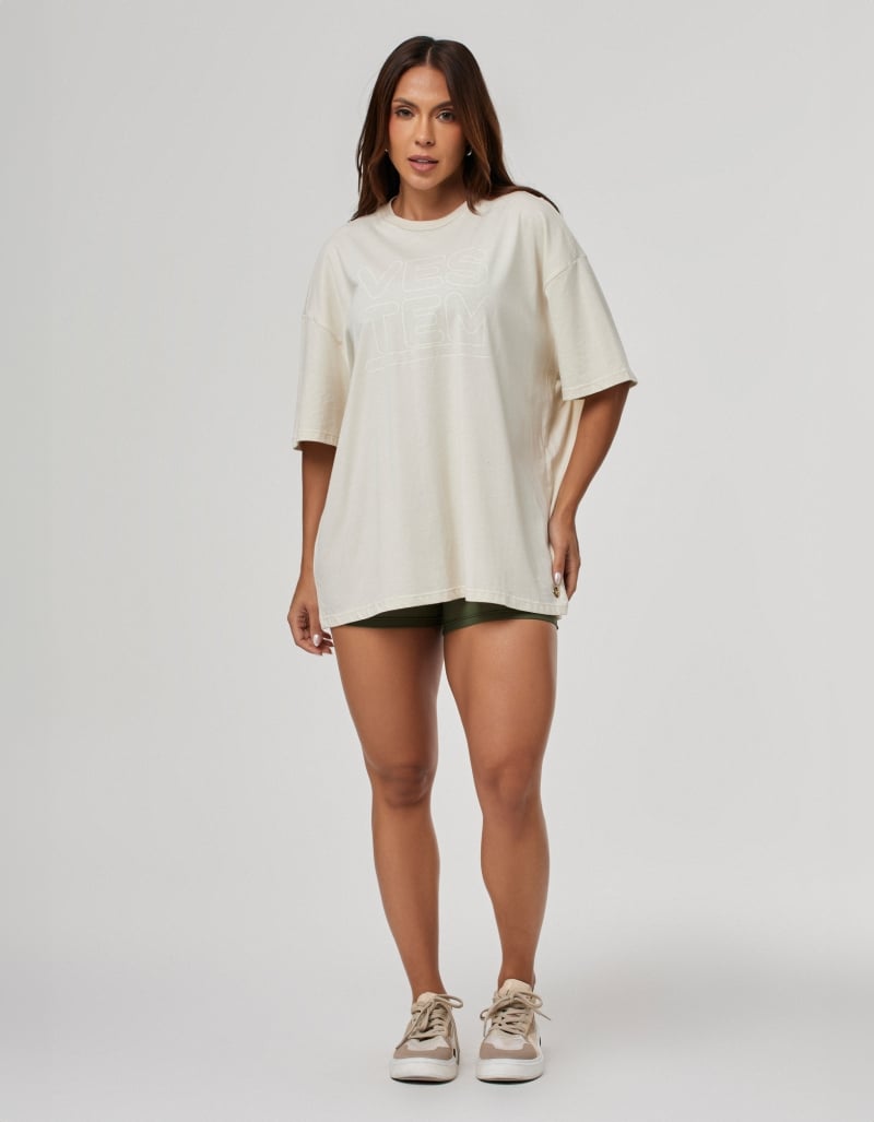 Women's Oversized T-Shirt Legacy Beige Luna