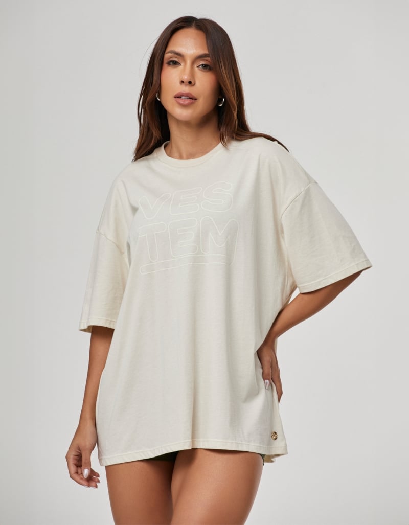 Women's Oversized T-Shirt Legacy Beige Luna