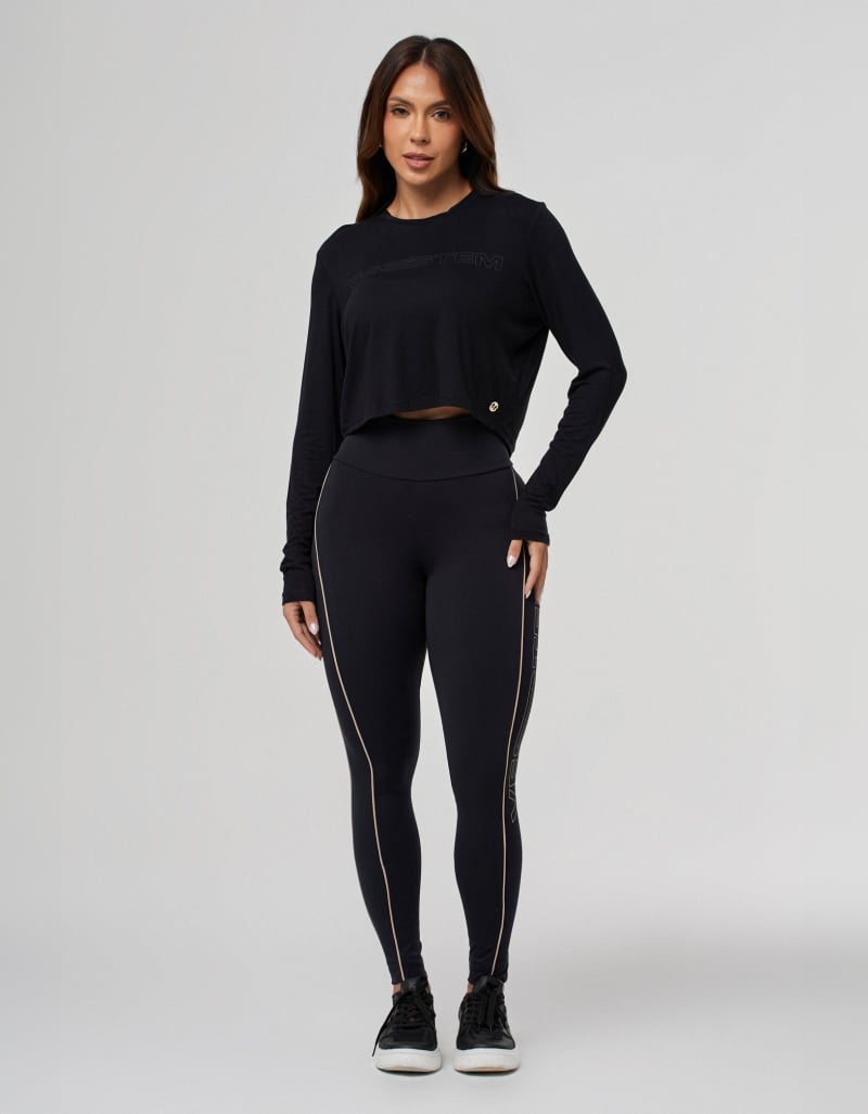 Juju Black Long Sleeve Top