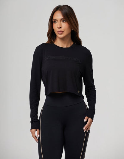 Juju Black Long Sleeve Top