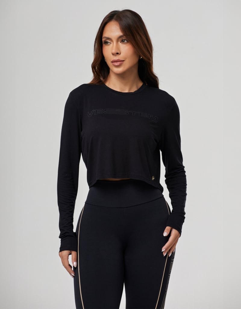 Juju Black Long Sleeve Top