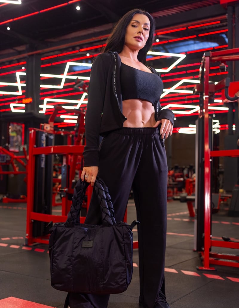 Black Luxe Sweatshirt Set