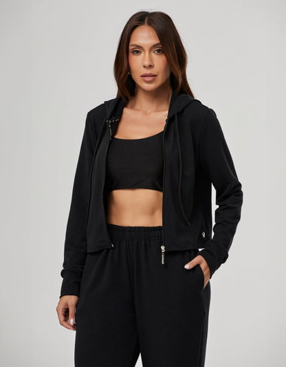 Black Luxe Sweatshirt Set