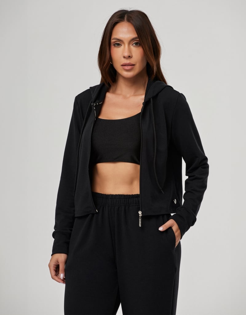 Black Luxe Sweatshirt Set