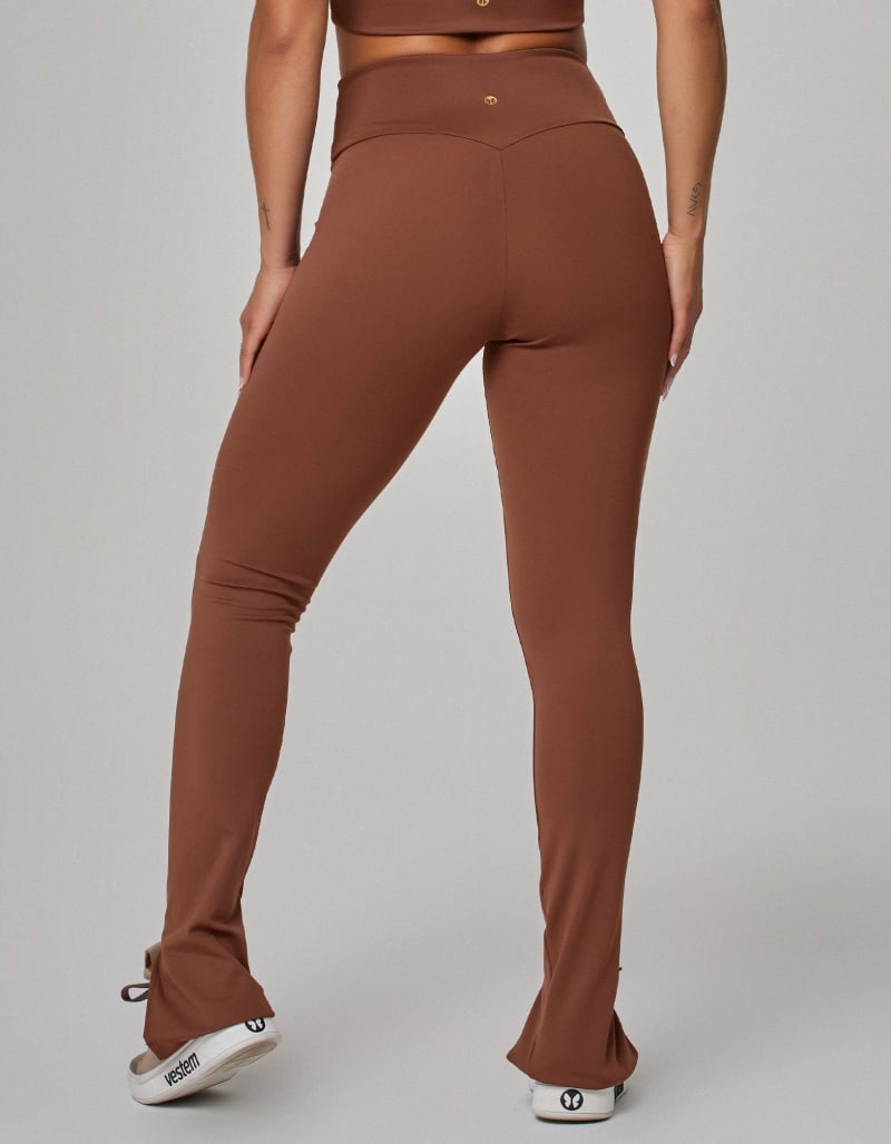 Luxe Slit Legging – Duo Coffee Brown