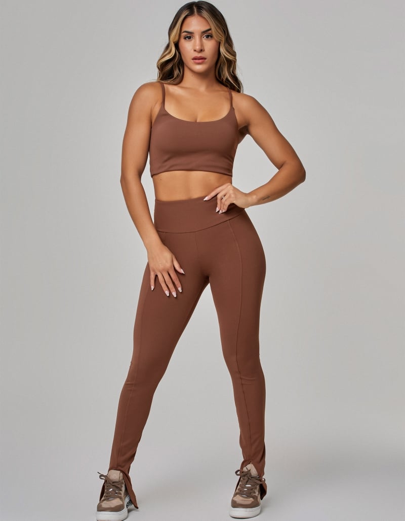 Luxe Slit Legging – Duo Coffee Brown