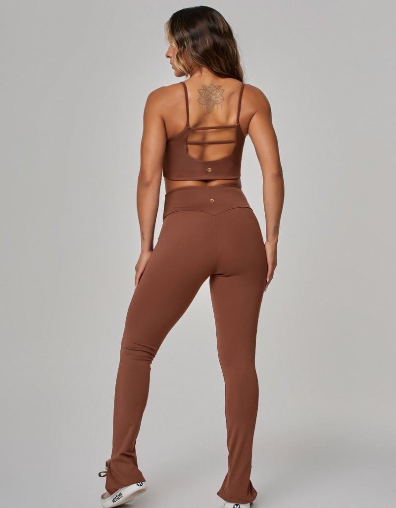 Luxe Slit Legging – Duo Coffee Brown