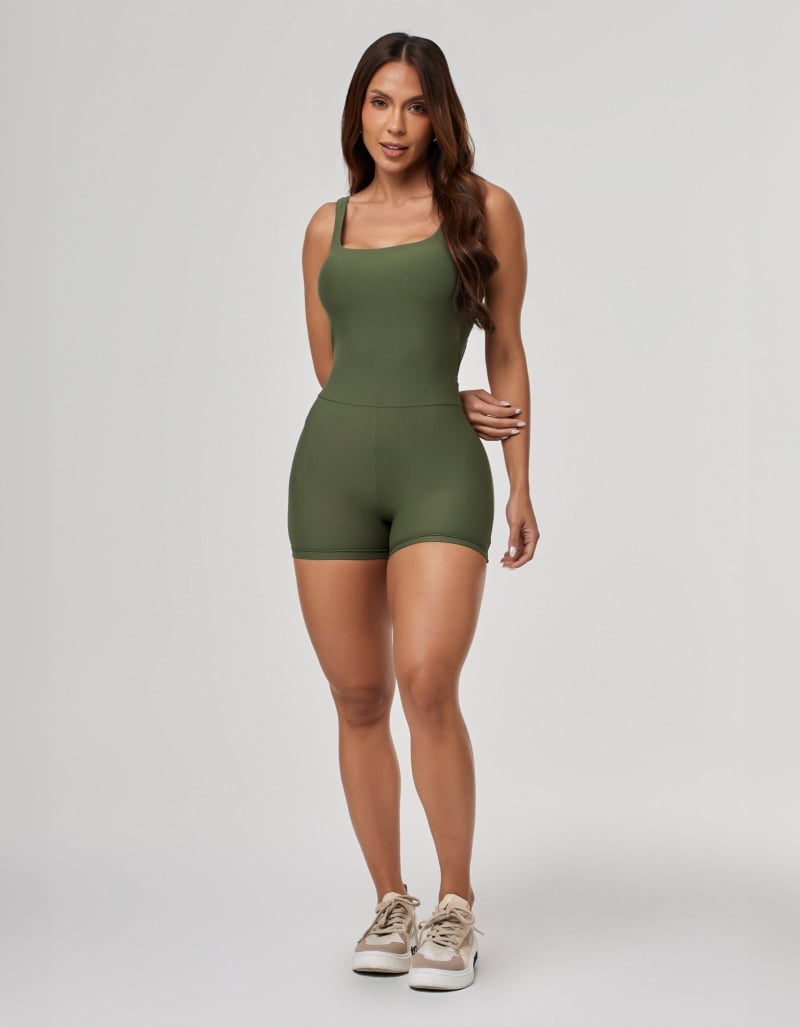 Green Croco Invisible Lift Romper Set