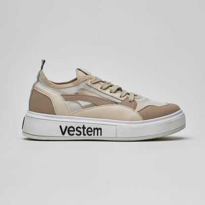 Frida Multicolor Off-White & Sand Beige Sneakers