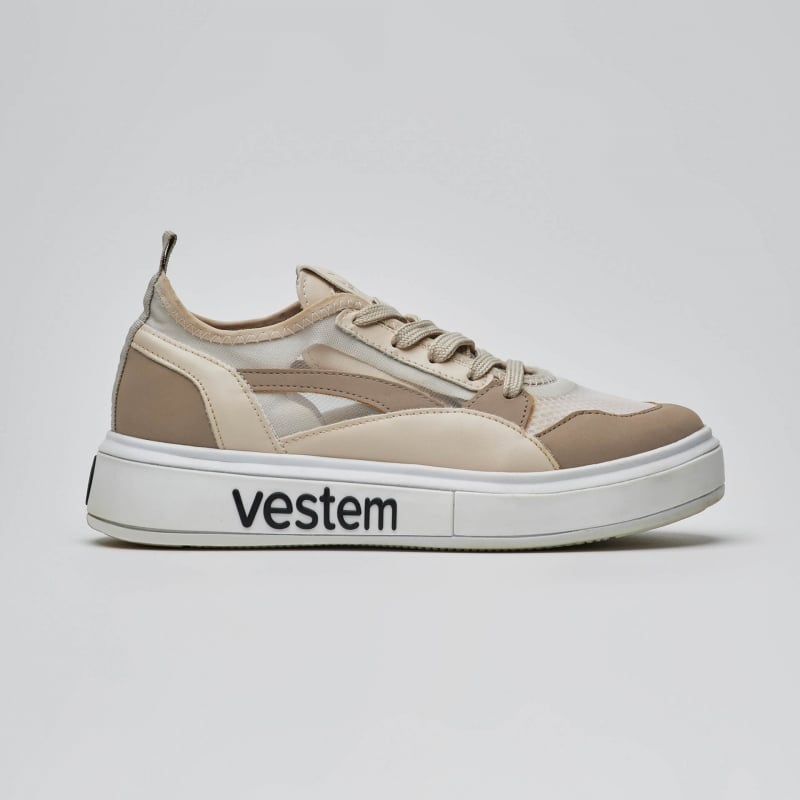 Frida Multicolor Off-White & Sand Beige Sneakers