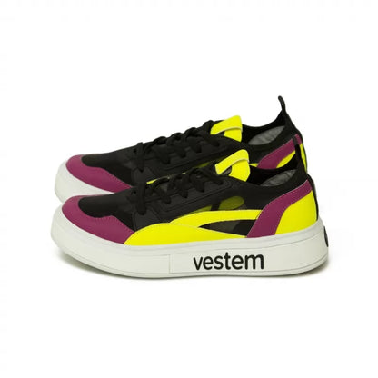 Frida Multicolor Black & Neon Yellow Sneakers