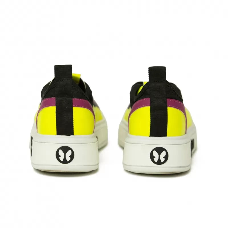 Frida Multicolor Black & Neon Yellow Sneakers