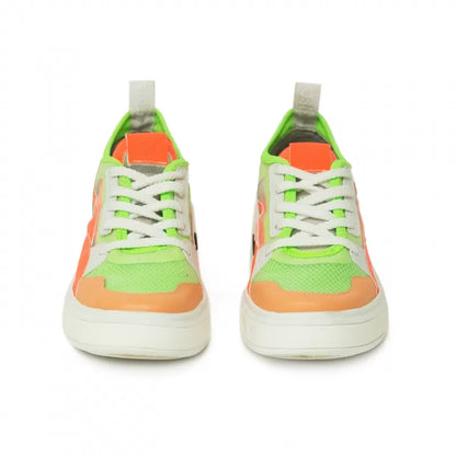 Frida Multicolor Neon Green & Orange Sneakers