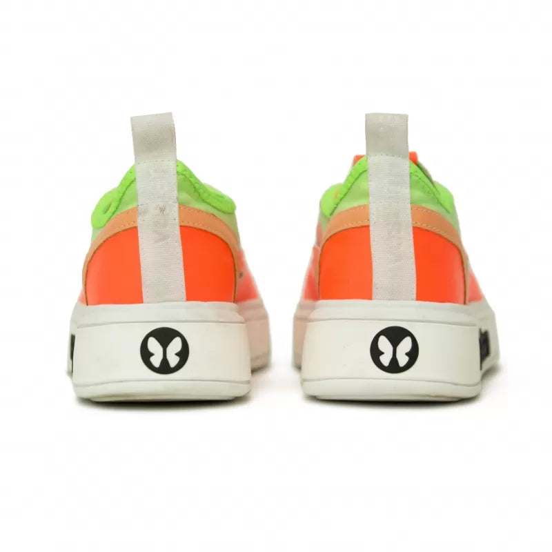Frida Multicolor Neon Green & Orange Sneakers