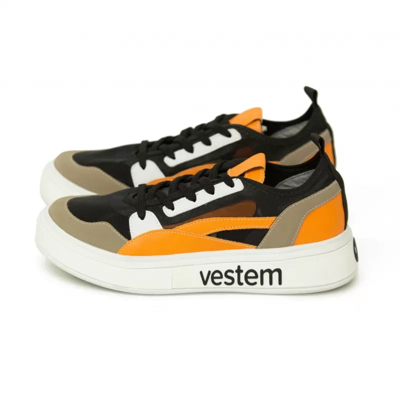 Frida Multicolor Black & Orange Sneakers