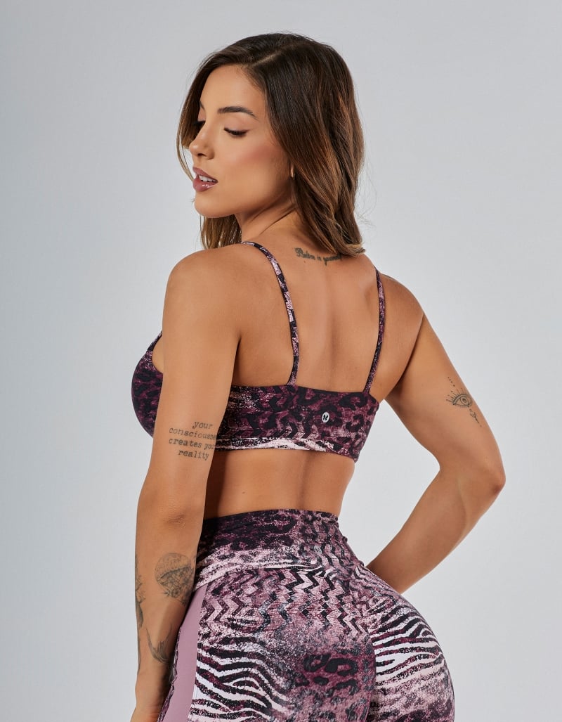 Ju Wild Animal Black & Satin Light Support Top