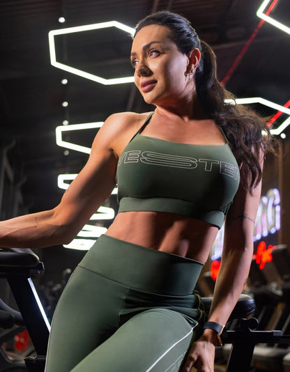Juju Medium Support Top – Green Croco