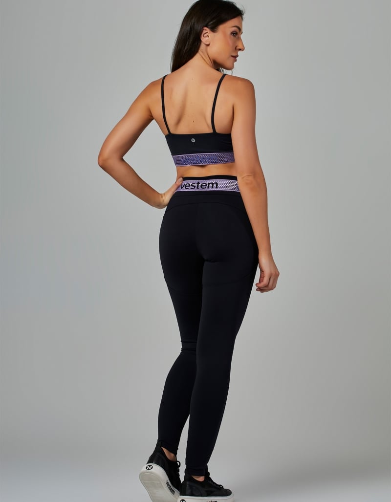Hera Women’s Medium-Support Elastic Top – Black