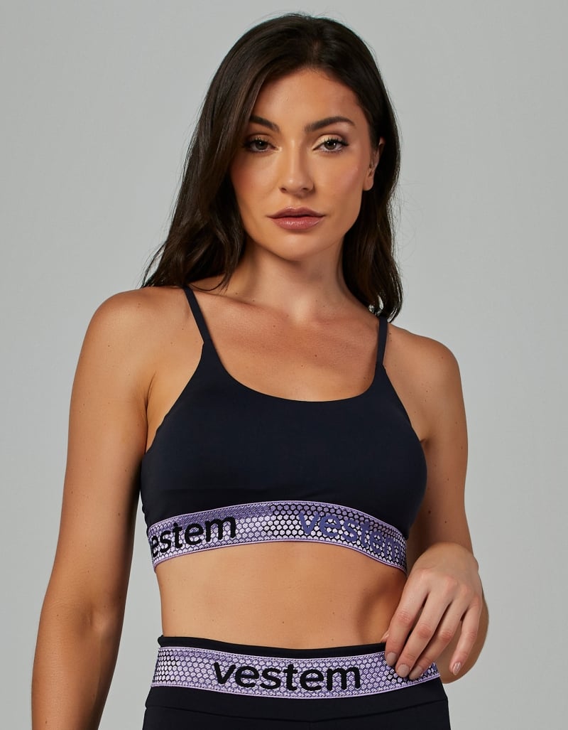 Hera Women’s Medium-Support Elastic Top – Black